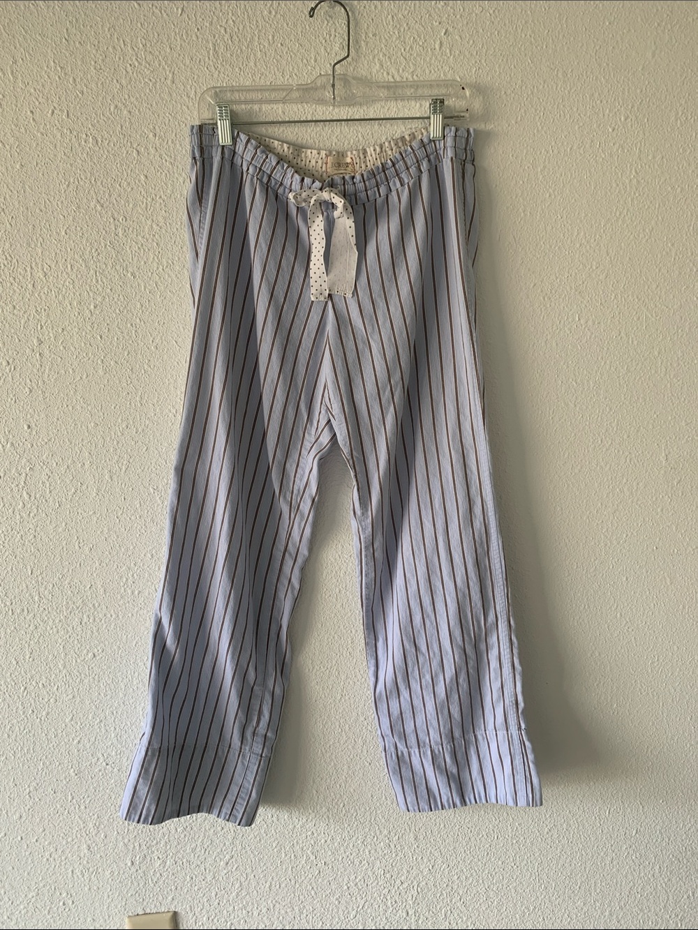 J. Crew Light Blue Pinstripe Drawstring Pajama Pants